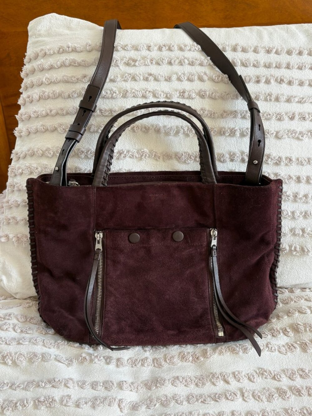 All Saints ‘Fleur de Lis East/West' Suede Tote. ONLY AVAILABLE until 9/24!